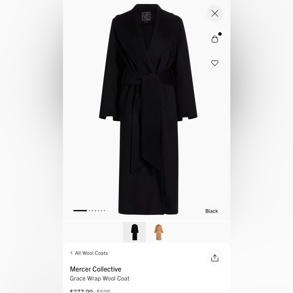 Mercer Collective Black Wool Coa